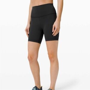 LULULEMON Black Wunder Train High-Rise Short 6" Active Training Biker Shorts 6